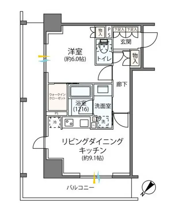リージア海老名ビナフロント 9階階 間取り