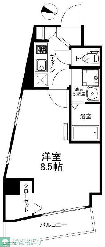 ルミナス西日暮里(1K/2階)の間取り写真