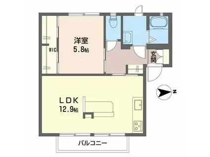 プレヴ・ナンス(1LDK/1階)の間取り写真