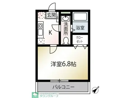 MQUARTO湘南海岸公園I(1K/2階)の間取り写真