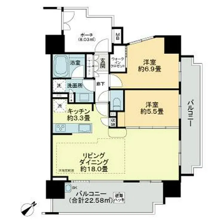 ザ・パークハウス東川口 6階階 間取り