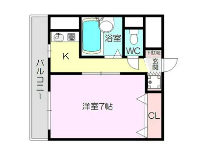 グリーンヒルズ(1K/2階)の間取り写真