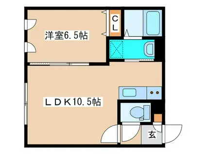 アビネス本通II(1LDK/4階)の間取り写真