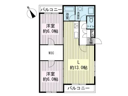 リーラコート(2LDK/2階)の間取り写真