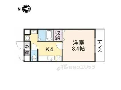 ベルコリーヌ紺屋(1K/1階)の間取り写真