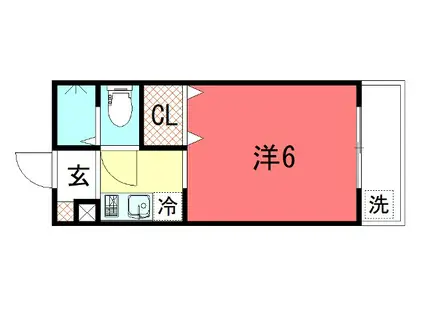 第3吉与門ハイツ(1K/2階)の間取り写真