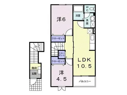 リーオ・ピーノ(2LDK/2階)の間取り写真