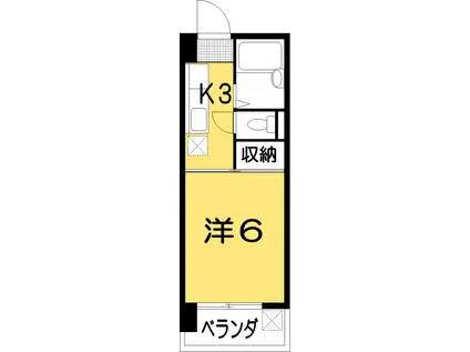 オリオンズマンション(1K/3階)の間取り写真