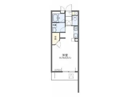 レオネクストレオーネ(1K/1階)の間取り写真