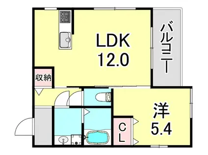 MAISON LUMIERE(1LDK/1階)の間取り写真