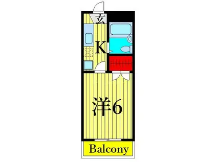 プライムホームズ132(1K/2階)の間取り写真