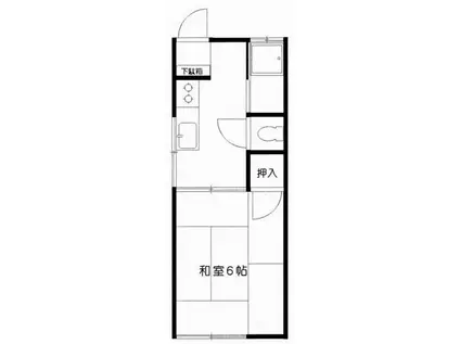 前川ハイツ(1K/1階)の間取り写真