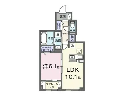 リヒトミューレ(1LDK/1階)の間取り写真