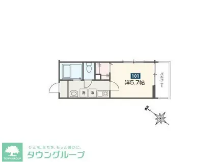 MELDIA東岩槻駅前(1K/1階)の間取り写真