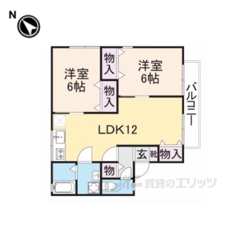 セピアコート(2LDK/2階)の間取り写真