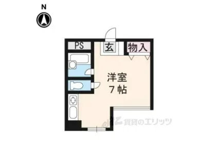 フラット717(ワンルーム/3階)の間取り写真