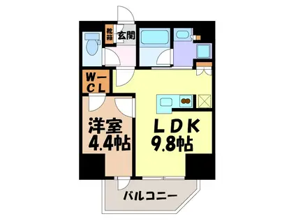 プレサンス丸の内サージュ(1LDK/7階)の間取り写真