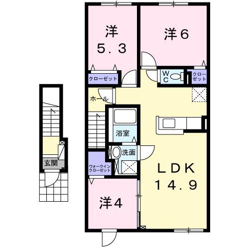 ラピス・ラズリIII(3LDK/2階)の間取り写真