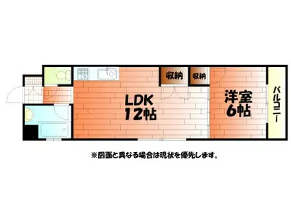 ギャラン江南(1LDK/6階)の間取り写真