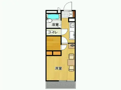 レオパレス田代南(1K/1階)の間取り写真