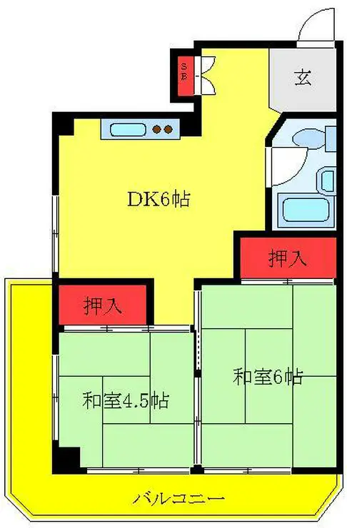 ニュー旭マンション 4階階 間取り