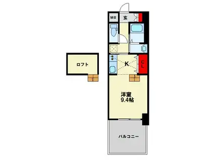 RISO CORE(1K/3階)の間取り写真