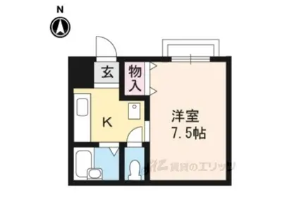 畠山ハイツ(1K/2階)の間取り写真