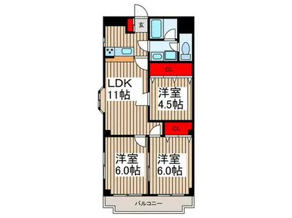 メゾン・プリムベール(3LDK/3階)の間取り写真