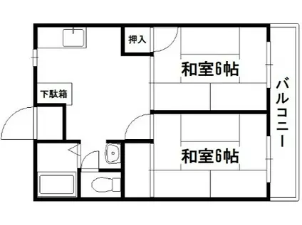 グランドール伏見(1LDK/2階)の間取り写真