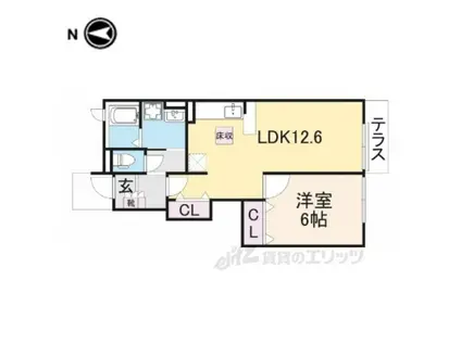 メゾンズタカマツA(1LDK/1階)の間取り写真