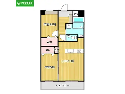 LISSAGE(2LDK/8階)の間取り写真