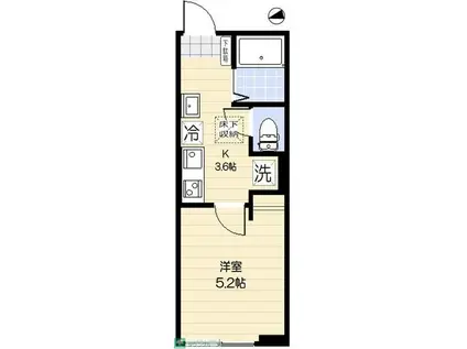 BLANC TERRACE MATSUDO(1K/1階)の間取り写真