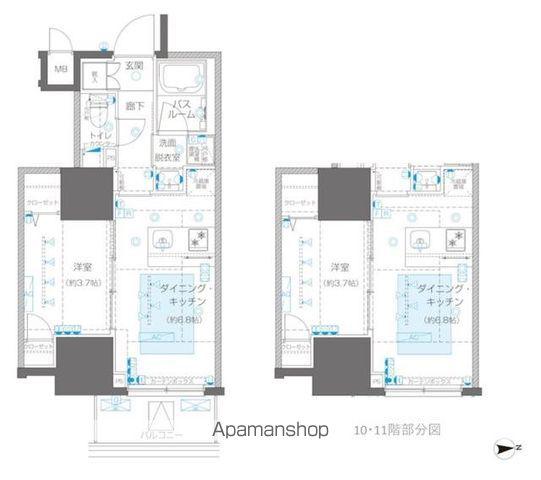 ZOOM信濃町(1DK/10階)の間取り写真