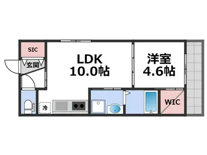 サイプレス北巽II(1LDK/1階)の間取り写真