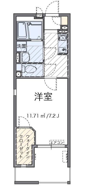 D2 A1(1K/3階)の間取り写真