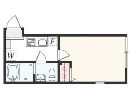 アザーレ・パッシオ矢部A(1K/2階)の間取り写真