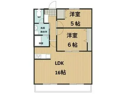 明宝マンション(2LDK/2階)の間取り写真