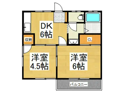 翔コーポ(2DK/2階)の間取り写真