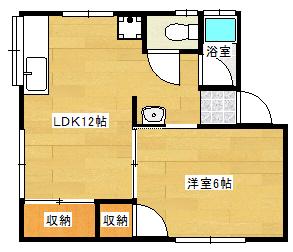 ウィングヒル(1LDK/1階)の間取り写真