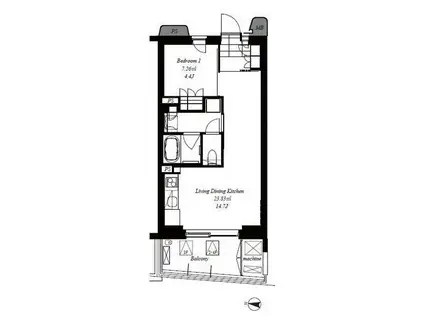 代々木参宮橋テラス(1LDK/4階)の間取り写真