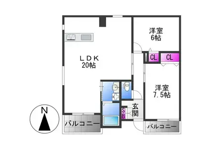 エトワールヴィル-R小阪本町レジデンス(2LDK/3階)の間取り写真