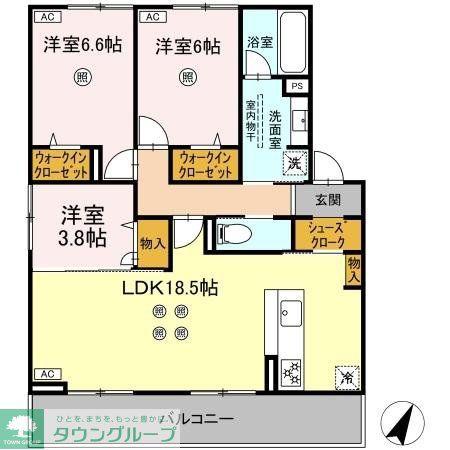 TORISIA平和(3LDK/2階)の間取り写真