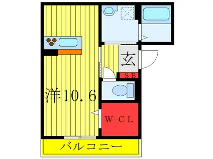 LUMIERE(ワンルーム/2階)の間取り写真