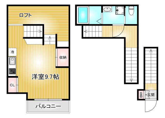 RAFFINE賑町(ワンルーム/1階)の間取り写真