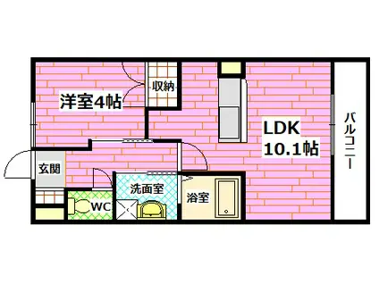 レジデンス堀越(1LDK/1階)の間取り写真