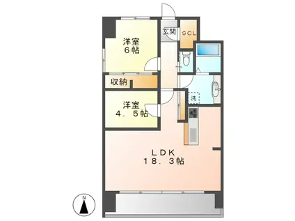 フォレスト.N(2LDK/8階)の間取り写真