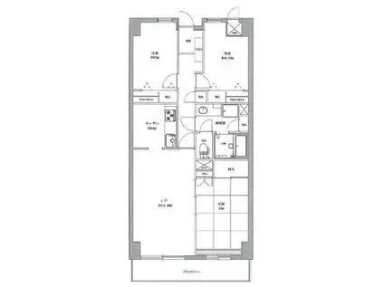 三越ゼームス坂マンション(3LDK/4階)の間取り写真