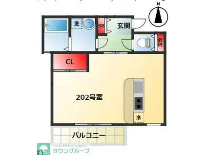 コーポみゆき(ワンルーム/2階)の間取り写真