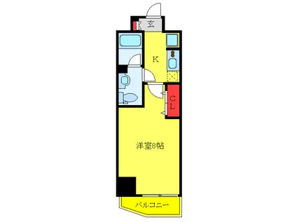 AZEST大山東(1K/14階)の間取り写真