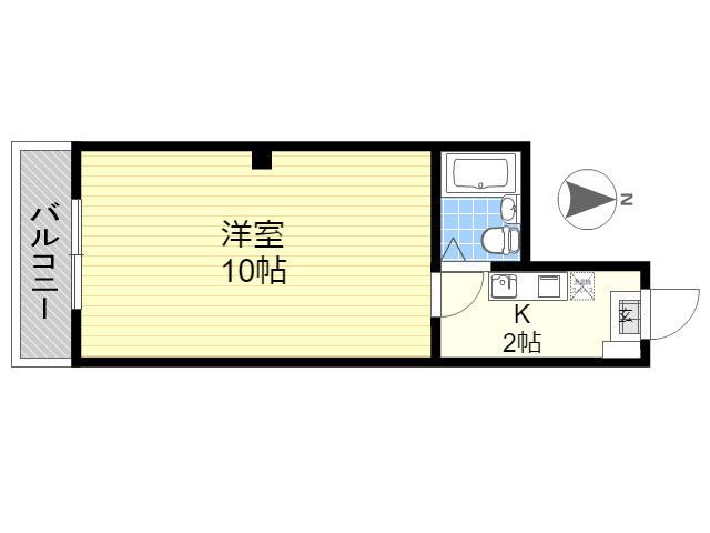 サンハイツ鶴崎(1K/3階)の間取り写真
